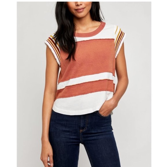 Free People Tops - Free people hint of stripe tee/retro combo top